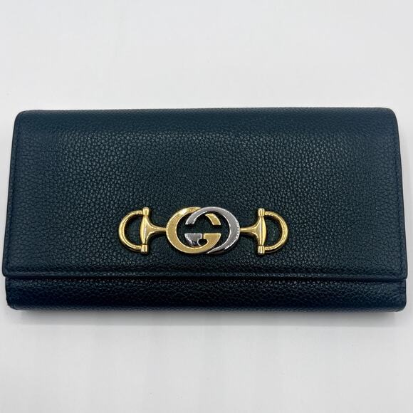 Authentic Gucci Dark Green Zumi Horsebit Wallet - Picture 1 of 14